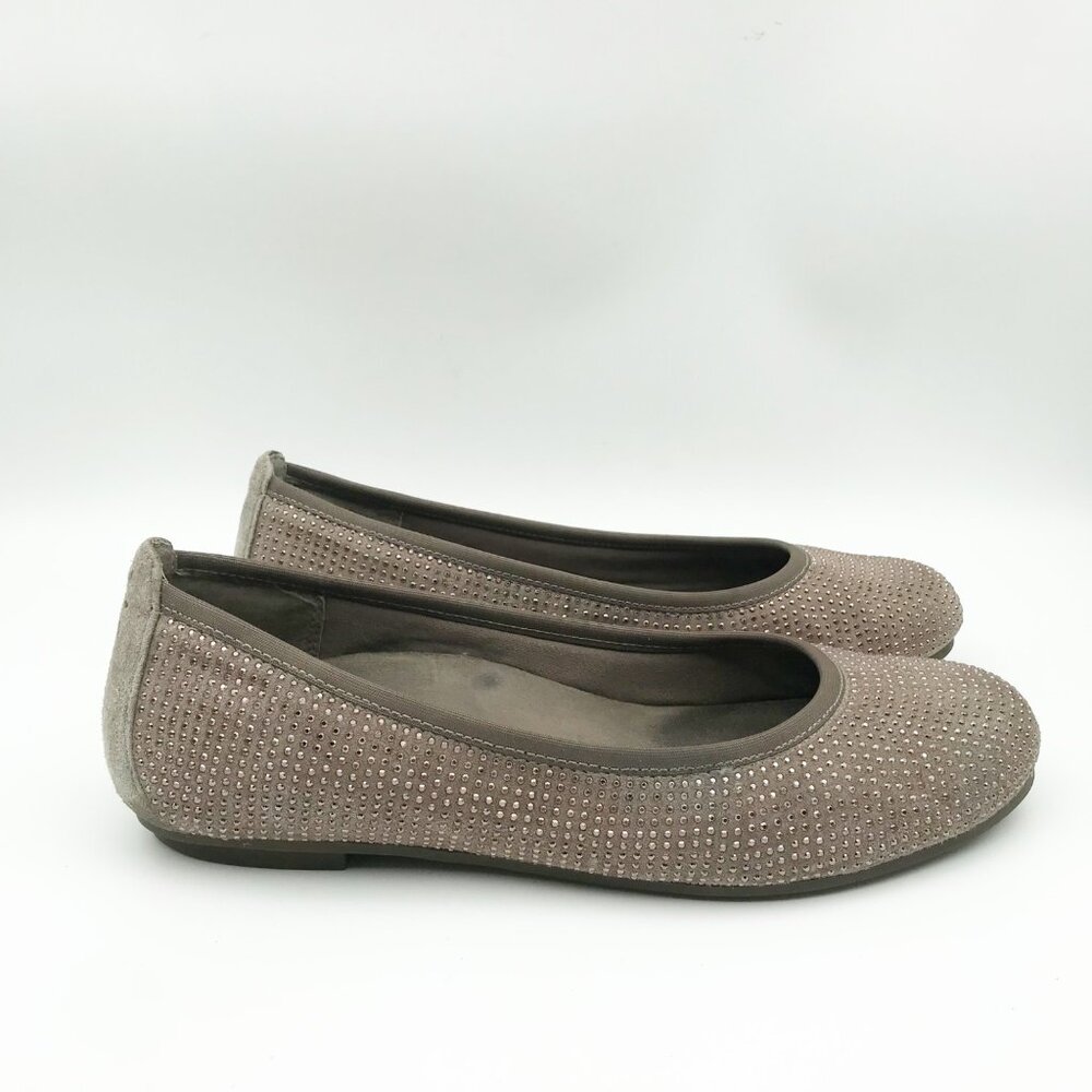 VIONIC Spark Willow Tan Rhinestone Rounded Toe Orthotic Ballet Flats Womens 6 - Picture 3 of 9